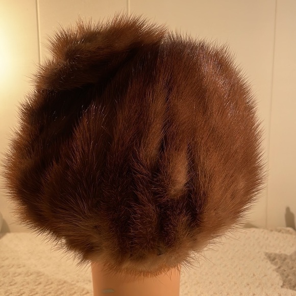 🎁HP🎁 MINK Fur Hat Vintage Handcrafted Uniquely Scrolled Beret Cupped Hat - Picture 3 of 16